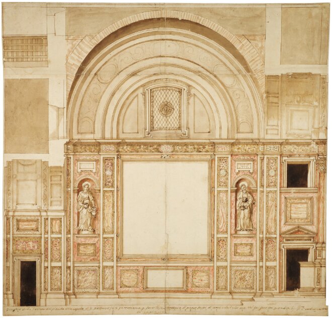 Rome: Santa Pudenziana, Caetani Chapel, longitudinal section, 1591