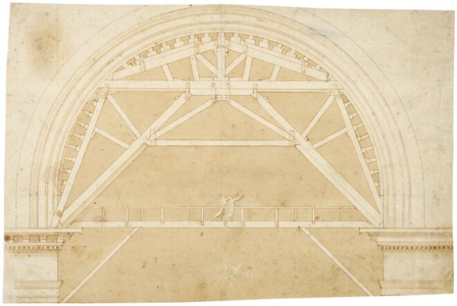 Rome: design of the centring of the pier arches of St Peter’s with a platform